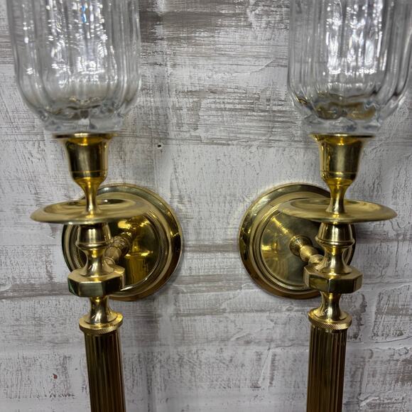 Vintage Brass Wall Sconce Candle Holders Made in India - Picture 3 of 8